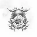 Harley Davidson rest in peace roses tattoo design idea