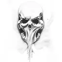 A mashup of Ghostface and a classic horror movie poster tattoo design idea