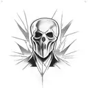 A mashup of Ghostface and a classic horror movie poster tattoo design idea