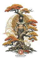 Sumerian tree of life mixed with a roman god atlas holding tattoo design idea
