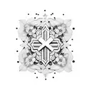 thick wooden cross with wildflowers tattoo design idea