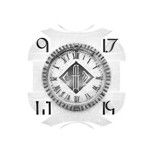 "9.10.2023" in roman numerals vertical orientation  tattoo design idea