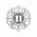 "9.10.2023" in roman numerals vertical orientation  tattoo design idea