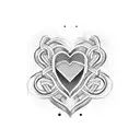 Amaia's name intertwined with a heartbeat line tattoo design idea