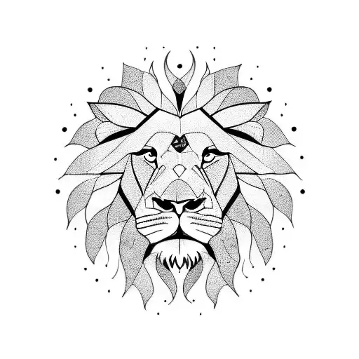 lion whit mandala tattoo design idea