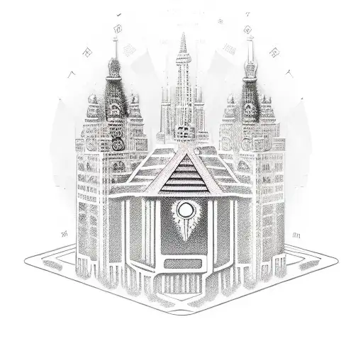 Incorporate crypto currency symbols into a Stockholm cityscape tattoo design idea