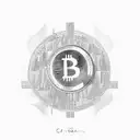 Incorporate crypto currency symbols into a Stockholm cityscape tattoo design idea