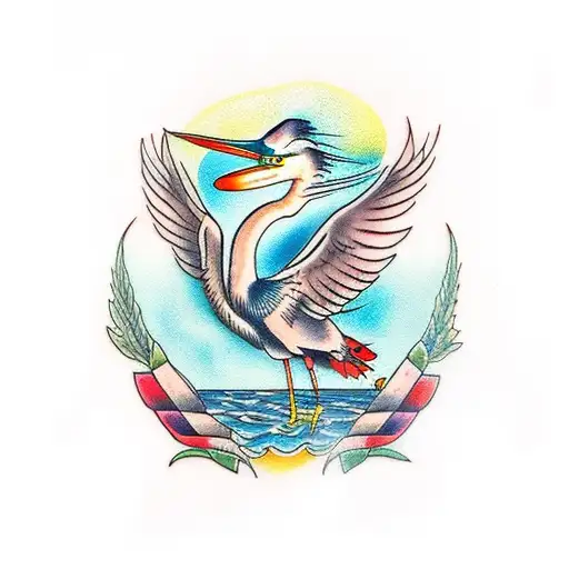 heron tattoo design idea