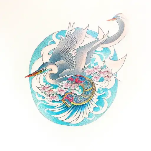 heron tattoo design idea