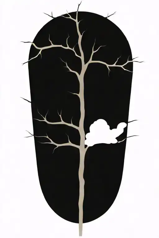 white birch tree snow storm clouds tattoo design idea