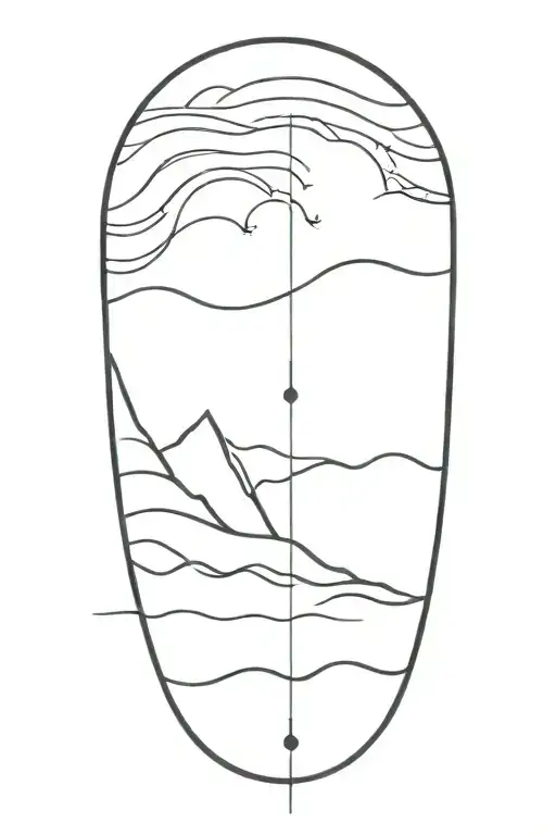 sound waves turning into ocean waves crashing tattoo design idea