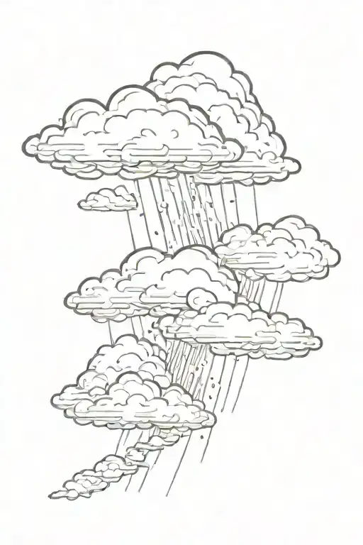 storm clouds with sun rays tattoo design idea