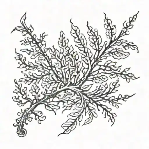 seaweed with bones under tattoo design idea