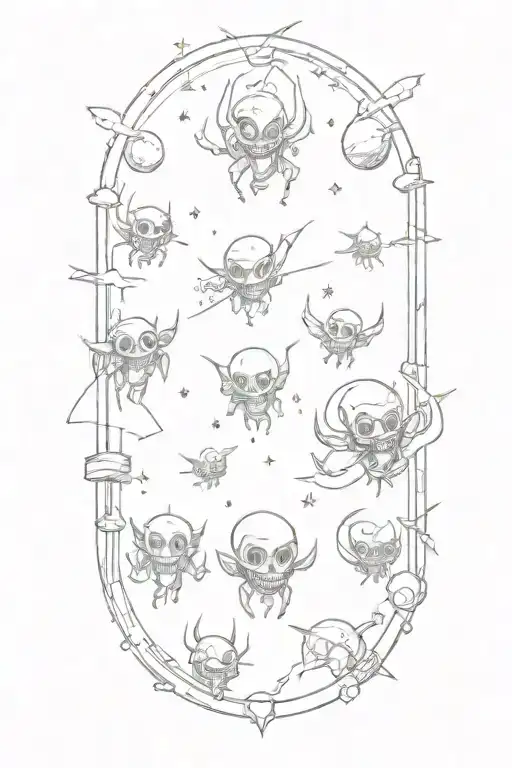  demons traveling through space  tattoo design idea