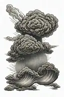 storm clouds with sun rays tattoo design idea