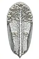 white birch palm tree redwood maple cypress  tattoo design idea