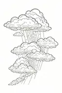 storm clouds with sun rays tattoo design idea