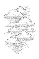 storm clouds with sun rays tattoo design idea