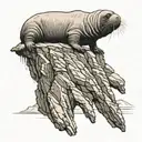 walrus falling off a cliff tattoo design idea