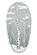 white birch tree winter snow storm erie tattoo design idea