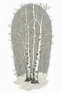 white birch tree winter snow storm erie tattoo design idea
