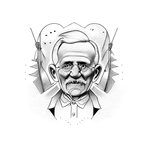 grandpa with softball tattoo design idea