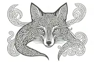 Celtic fox tattoo design idea