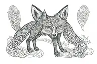 Celtic fox tattoo design idea
