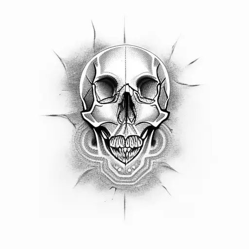 A skull with The mouth Open  tattoo design idea