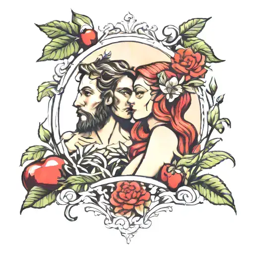 tattoo of adam and Eve Garden Of Eden tattoo design idea