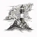 lighthouse in a storm tattoo design idea