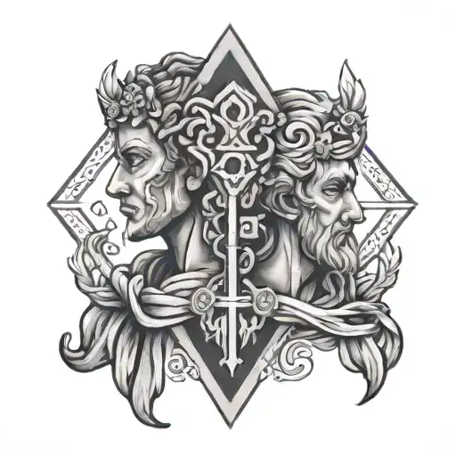 stoic virtues tattoo design idea