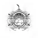 werder bremen mit moon Blumen  tattoo design idea