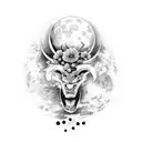 werder bremen mit moon Blumen  tattoo design idea