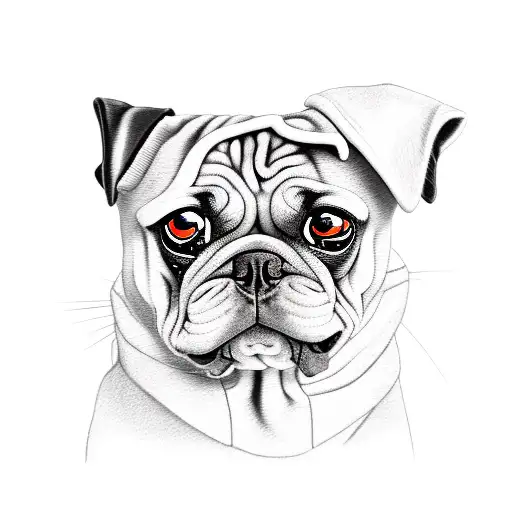 black man in Corvette with a pug tattoo design idea