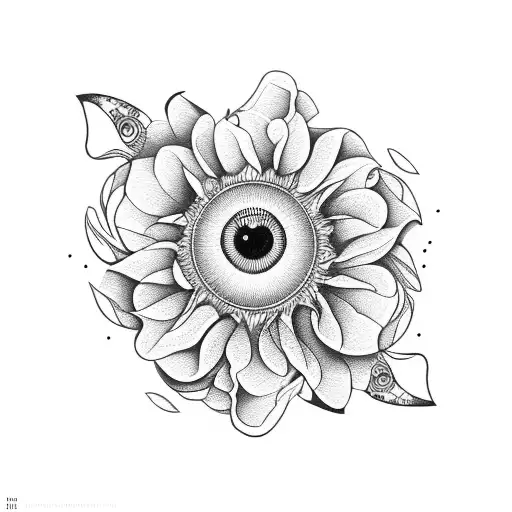 flowers pattern animal eyes  tattoo design idea