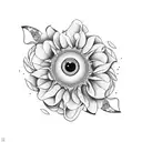 flowers pattern animal eyes  tattoo design idea
