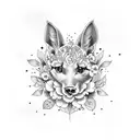 flowers pattern animal eyes  tattoo design idea