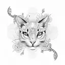 flowers pattern animal eyes  tattoo design idea