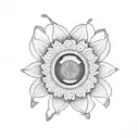 flowers pattern animal eyes  tattoo design idea