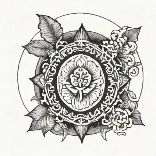 kiwi tiki in a circle surrounding tattoo design idea
