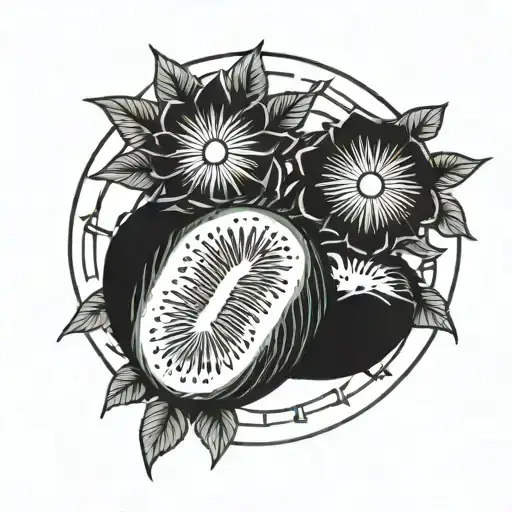 kiwi tiki in a circle tattoo design idea