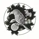 kiwi tiki in a circle tattoo design idea