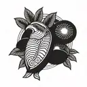 kiwi tiki in a circle tattoo design idea