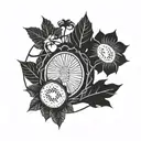 kiwi tiki in a circle tattoo design idea