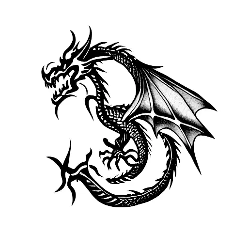 Dragon wrapped around an arm tattoo design idea