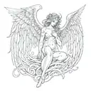 Evil angel tattoo design idea