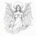 Evil angel tattoo design idea