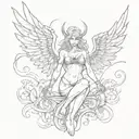 Evil angel tattoo design idea