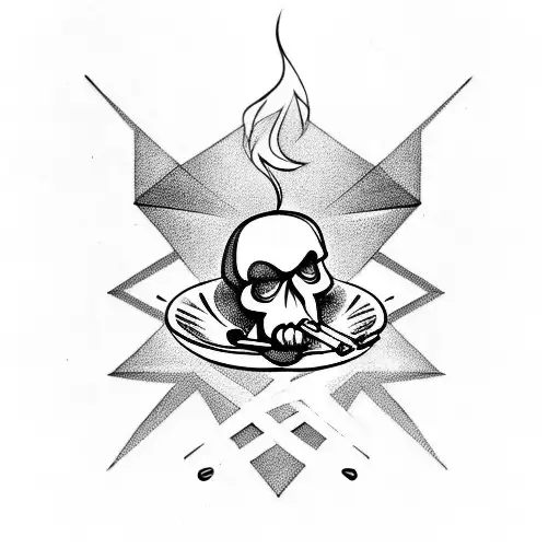 Coffee, Smoke, Hookah, skull tattoo design idea